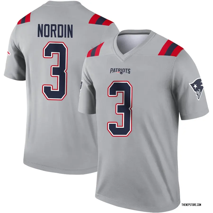 Gray Men's Quinn Nordin New England Patriots Legend Inverted Jersey - New  England Store